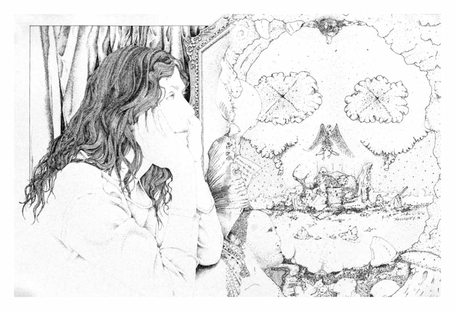 Stipple ink drawing on BFK with Dave Coxe