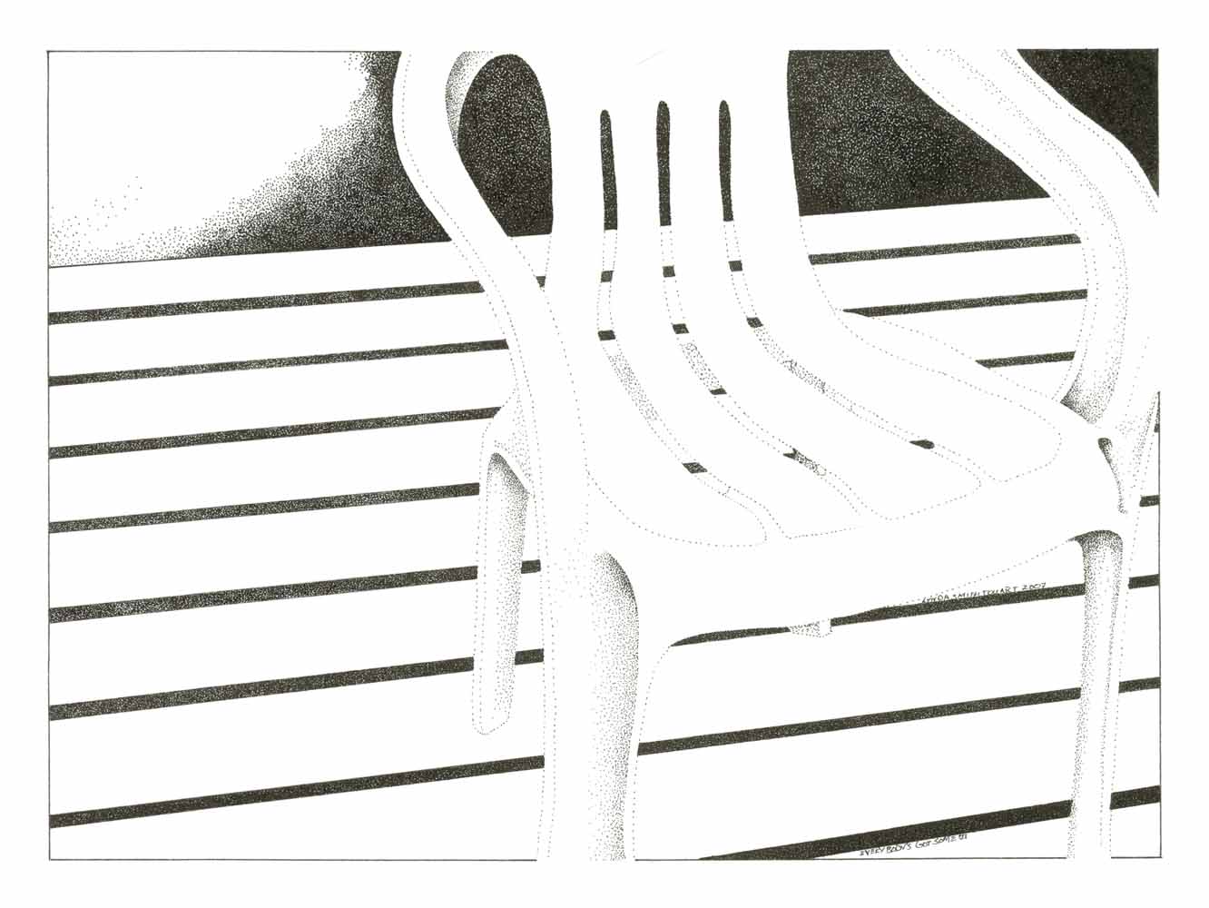 Stipple ink drawing on BFK