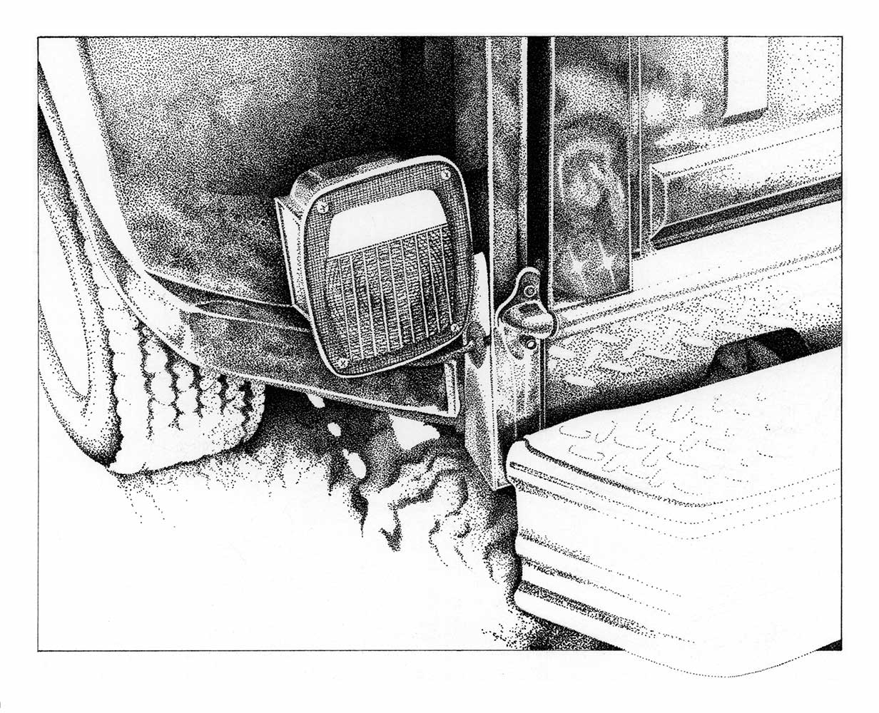 Stipple drawing, ink on BFK