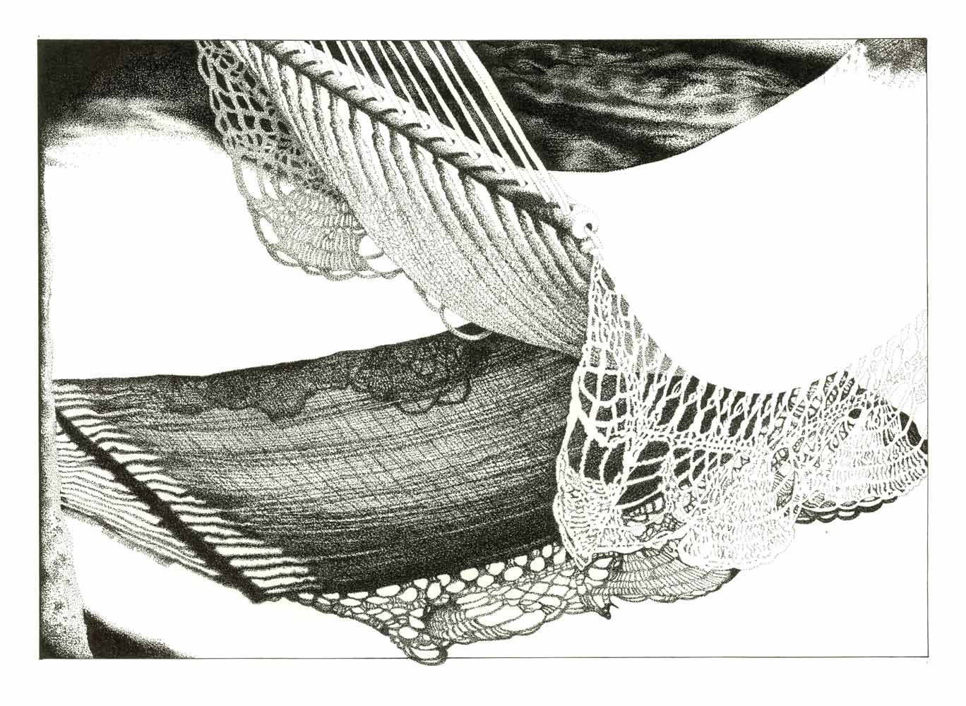 Stipple ink drawing on BFK