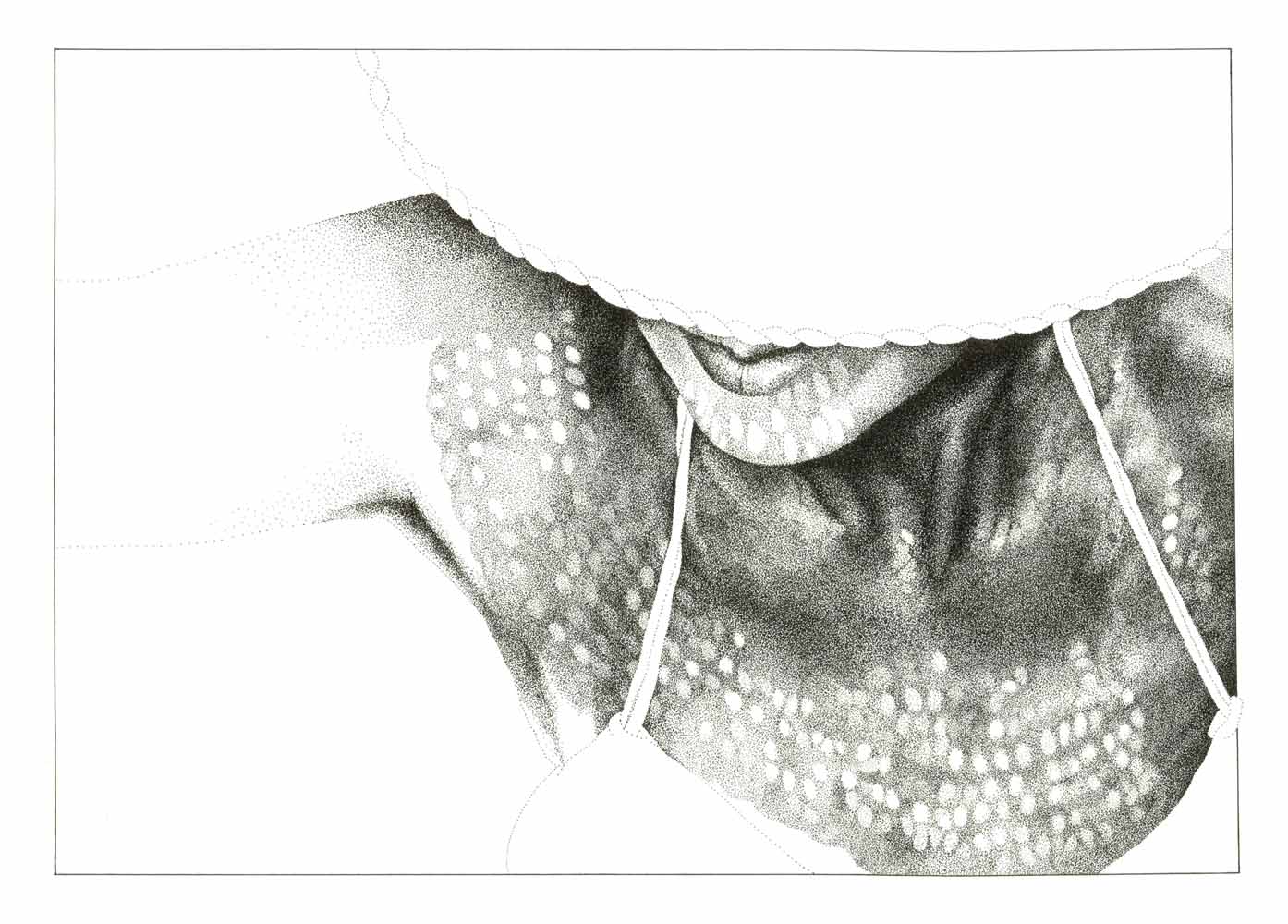Stipple ink drawing on BFK
